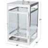 imageDeco 79 Stainless Steel Pillar Candle Lantern 10quot x 10quot x 21quot Silver