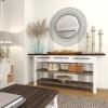 imageDeco 79 Teak Wood Handmade Living Room Decor Tray Live Edge Ottoman Tray Serving Tray 27quot x 6quot x 3quot Brown36 x 7 x 3