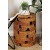 imageDeco 79 Teak Wood Handmade Side End Accent Table Live Edge End Table with Brick Inspired Design Side Table 14quot x 14quot x 18quot Light BrownBrown