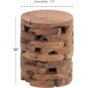 imageDeco 79 Teak Wood Handmade Side End Accent Table Live Edge End Table with Brick Inspired Design Side Table 14quot x 14quot x 18quot Light BrownBrown