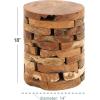 imageDeco 79 Teak Wood Handmade Side End Accent Table Live Edge End Table with Brick Inspired Design Side Table 14quot x 14quot x 18quot Light BrownLight Brown