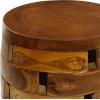 imageDeco 79 Teak Wood Handmade Side End Accent Table Live Edge End Table with Brick Inspired Design Side Table 14quot x 14quot x 18quot Light BrownLight Brown