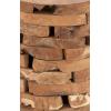 imageDeco 79 Teak Wood Handmade Side End Accent Table Live Edge End Table with Brick Inspired Design Side Table 14quot x 14quot x 18quot Light BrownLight Brown