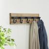 imageDeco 79 Wood 5 Hanger Wall Hook with Black Metal Hardware 24quot x 4quot x 6quot Brown