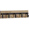 imageDeco 79 Wood 5 Hanger Wall Hook with Black Metal Hardware 24quot x 4quot x 6quot Brown