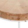 imageDeco 79 Wood Coffee Table with White Metal Tripod Legs 32quot x 32quot x 18quot BrownBrown