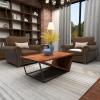 imageDeco 79 Wood Diagonal Open Frame Coffee Table with Gray Metal Base 45quot x 24quot x 16quot Brown