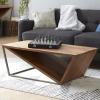 imageDeco 79 Wood Diagonal Open Frame Coffee Table with Gray Metal Base 45quot x 24quot x 16quot Brown