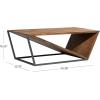 imageDeco 79 Wood Diagonal Open Frame Coffee Table with Gray Metal Base 45quot x 24quot x 16quot Brown