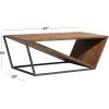 imageDeco 79 Wood Diagonal Open Frame Coffee Table with Gray Metal Base 45quot x 24quot x 16quot Brown