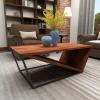imageDeco 79 Wood Diagonal Open Frame Coffee Table with Gray Metal Base 45quot x 24quot x 16quot Brown