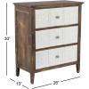 imageDeco 79 Wood Floral Embossed 3 Drawer Cabinet 26quot x 13quot x 30quot Brown