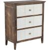 imageDeco 79 Wood Floral Embossed 3 Drawer Cabinet 26quot x 13quot x 30quot Brown