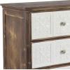 imageDeco 79 Wood Floral Embossed 3 Drawer Cabinet 26quot x 13quot x 30quot Brown