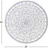 imageDeco 79 Wood Floral Handmade Intricately Carved Round Mandala Wall Decor 36quot x 1quot x 36quot White