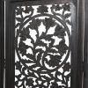 imageDeco 79 Wood Floral Handmade Partition Room Divider Screen Foldable Partition Carved 4 Panel Privacy Screen Room Partition 80quot x 1quot x 72quot Black