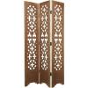 imageDeco 79 Wood Floral Hinged Foldable Partition 3 Panel Room Divider Screen with Intricately Carved Designs 45quot x 1quot x 75quot White