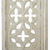 imageDeco 79 Wood Floral Hinged Foldable Partition 3 Panel Room Divider Screen with Intricately Carved Designs 45quot x 1quot x 75quot White