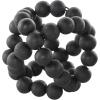 imageDeco 79 Wood Geometric Handmade Decorative Sculpture Beaded Home Decor Statues Set of 3 Accent Figurines 7quot 6quot 4quotH Light BrownBlack