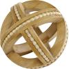 imageDeco 79 Wood Geometric Handmade Decorative Sculpture Beaded Home Decor Statues Set of 3 Accent Figurines 7quot 6quot 4quotH Light BrownLight Brown