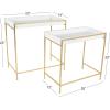 imageDeco 79 Wood Geometric Nesting Console Table with Gold Metal Legs Set of 2 22quot 20quotW WhiteGoldWhite