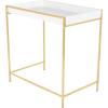 imageDeco 79 Wood Geometric Nesting Console Table with Gold Metal Legs Set of 2 22quot 20quotW WhiteGoldWhite