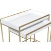 imageDeco 79 Wood Geometric Nesting Console Table with Gold Metal Legs Set of 2 22quot 20quotW WhiteGoldWhite