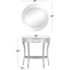 imageDeco 79 Wood Half Moon Console Table with Mirror Set of 2 32quot 31quotH Silver