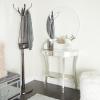 imageDeco 79 Wood Half Moon Console Table with Mirror Set of 2 32quot 31quotH Silver
