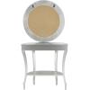 imageDeco 79 Wood Half Moon Console Table with Mirror Set of 2 32quot 31quotH Silver