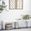imageDeco 79 Wood Home Bench Long Slim Entryway Bench Bedroom Bench 63quot x 12quot x 18quot White