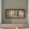 imageDeco 79 Wood Leaf Home Wall Decor Cutout Wall Sculpture with Green and Black Metal Wire Accents Wall Art 47quot x 3quot x 22quot Brown