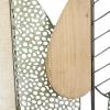 imageDeco 79 Wood Leaf Home Wall Decor Cutout Wall Sculpture with Green and Black Metal Wire Accents Wall Art 47quot x 3quot x 22quot Brown