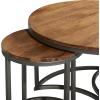 imageDeco 79 Wood Living Room Coffee Table Nesting Table with Gray Metal Base Set of 3 Center Table 19quot 17quot 17quotH Brown