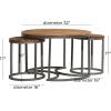 imageDeco 79 Wood Living Room Coffee Table Nesting Table with Gray Metal Base Set of 3 Center Table 19quot 17quot 17quotH Brown