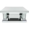 imageDeco 79 Wood Mirrored Coffee Table with Crystal Embellishments 39quot x 39quot x 18quot Silver