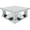 imageDeco 79 Wood Mirrored Coffee Table with Crystal Embellishments 39quot x 39quot x 18quot Silver