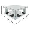 imageDeco 79 Wood Mirrored Coffee Table with Crystal Embellishments 39quot x 39quot x 18quot Silver