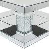 imageDeco 79 Wood Mirrored Coffee Table with Crystal Embellishments 39quot x 39quot x 18quot Silver