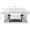 imageDeco 79 Wood Mirrored Coffee Table with Crystal Embellishments 39quot x 39quot x 18quot Silver