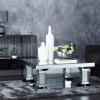 imageDeco 79 Wood Mirrored Coffee Table with Crystal Embellishments 39quot x 39quot x 18quot Silver