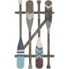 imageDeco 79 Wood Paddle Home Wall Decor Novelty Canoe Oar Wall Sculpture with Arrow and Stripe Patterns Wall Art 21quot x 2quot x 36quot BrownBrown