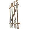 imageDeco 79 Wood Paddle Home Wall Decor Novelty Canoe Oar Wall Sculpture with Arrow and Stripe Patterns Wall Art 21quot x 2quot x 36quot BrownLight Gray