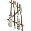 imageDeco 79 Wood Paddle Home Wall Decor Novelty Canoe Oar Wall Sculpture with Arrow and Stripe Patterns Wall Art 21quot x 2quot x 36quot BrownLight Gray