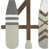 imageDeco 79 Wood Paddle Home Wall Decor Novelty Canoe Oar Wall Sculpture with Arrow and Stripe Patterns Wall Art 21quot x 2quot x 36quot BrownLight Gray