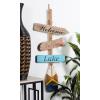 imageDeco 79 Wood Paddle Home Wall Decor Novelty Canoe Oar Wall Sculpture with Arrow and Stripe Patterns Wall Art 21quot x 2quot x 36quot BrownMulti Colored
