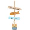 imageDeco 79 Wood Paddle Home Wall Decor Novelty Canoe Oar Wall Sculpture with Arrow and Stripe Patterns Wall Art 21quot x 2quot x 36quot BrownMulti Colored