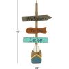 imageDeco 79 Wood Paddle Home Wall Decor Novelty Canoe Oar Wall Sculpture with Arrow and Stripe Patterns Wall Art 21quot x 2quot x 36quot BrownMulti Colored