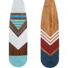 imageDeco 79 Wood Paddle Home Wall Decor Novelty Canoe Oar Wall Sculpture with Arrow and Stripe Patterns Wall Art 21quot x 2quot x 36quot BrownMulti Colored