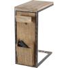 imageDeco 79 Wood Rectangle Accent Table with Distressed Metal Frame and Storage 18quot x 10quot x 24quot Brown